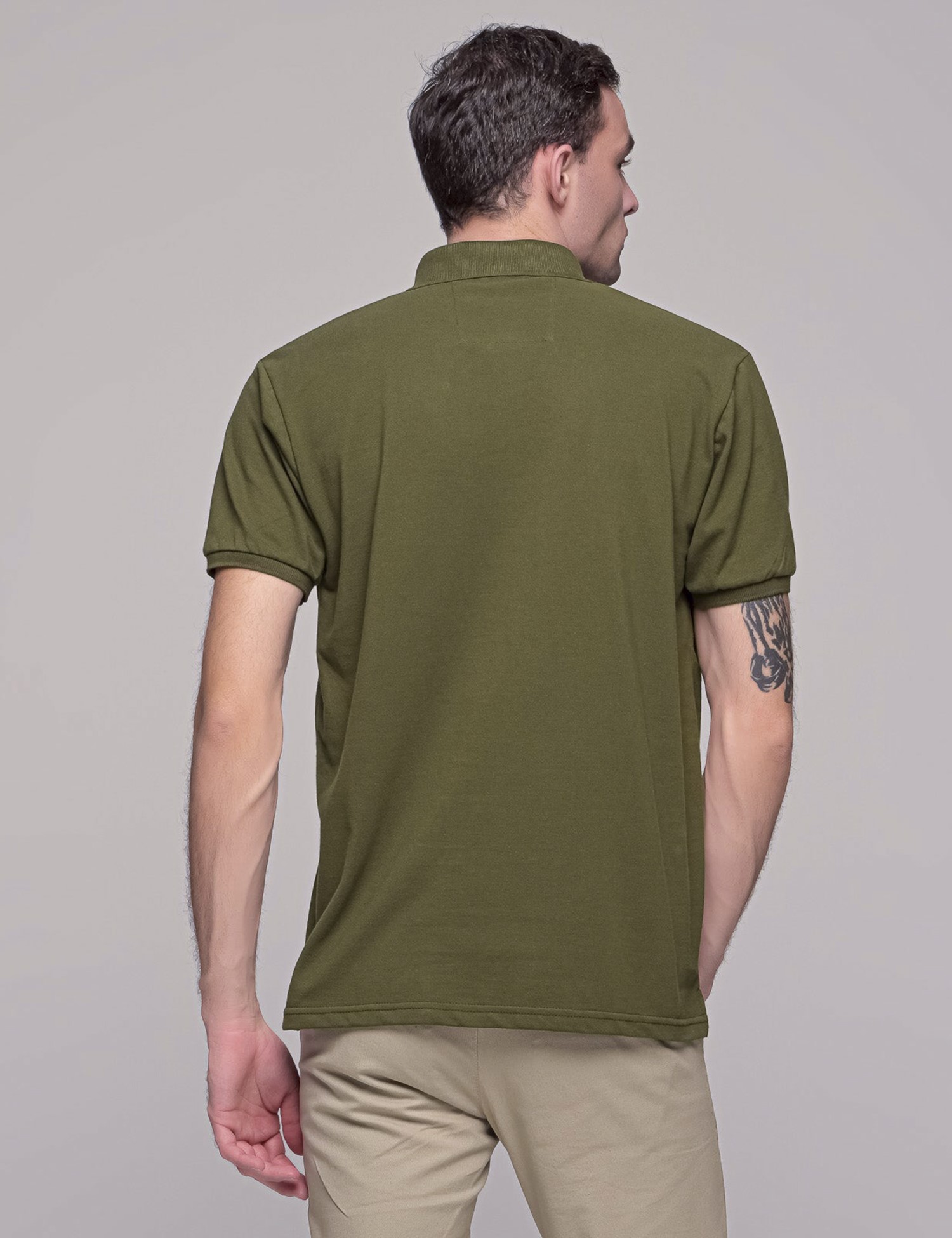 Everbest ανδρική χακί Polo μπλούζα Plus Size 2328390 φωτογραφία